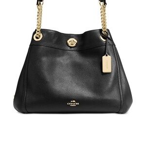 Coach Black Leather Shoulder Bag